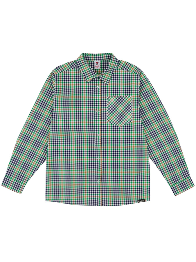 Loviah Plaid Long Sleeve Buttondown Shirt Spring 2024 | NAVY/GREEN
