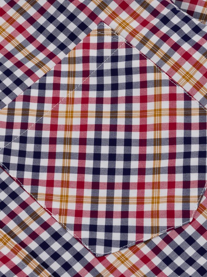 Loviah Plaid Long Sleeve Buttondown Shirt Spring 2024 | NAVY/RED