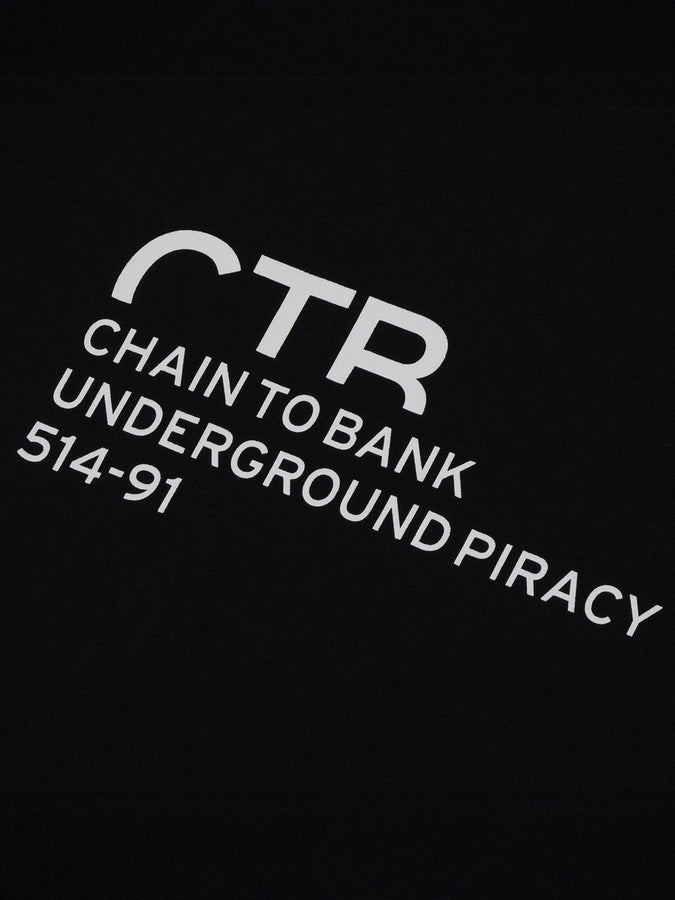 Chain To Bank Underground Piracy T-Shirt Fall 2026 | BLACK