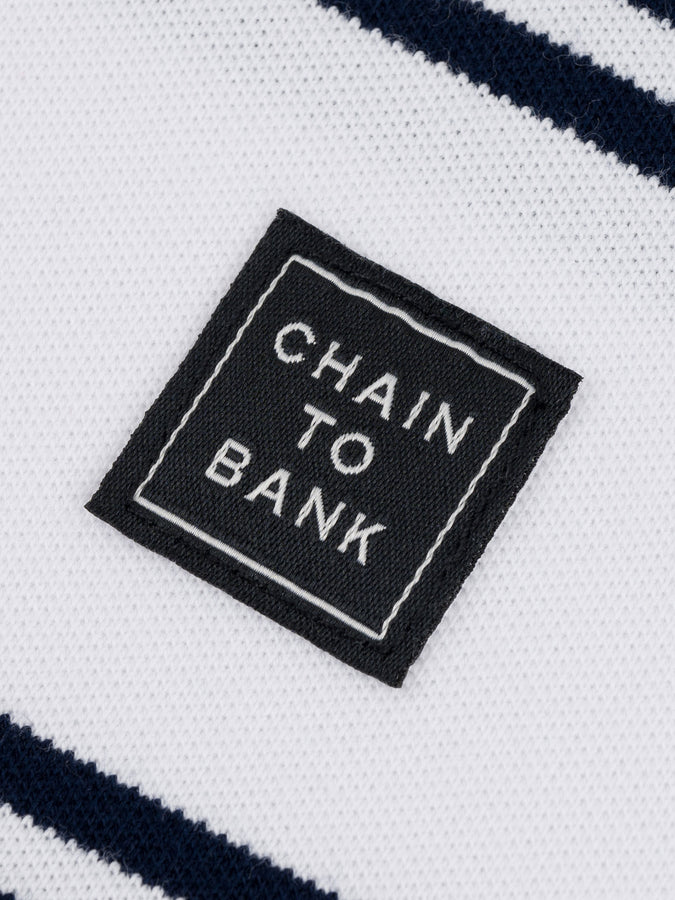 Chain To Bank Strife Stripe Elevated T-Shirt Fall 2027 | NAVY