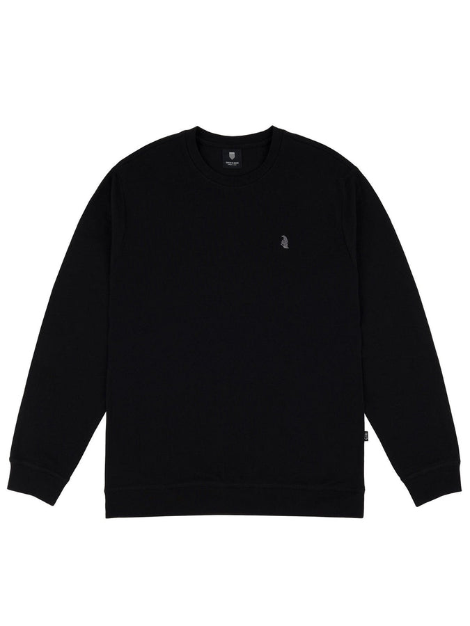 Chain To Bank Solid AF Crewneck Sweatshirt Fall 2027 | BLACK