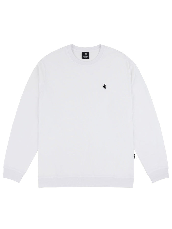 Chain To Bank Solid AF Crewneck Sweatshirt Fall 2027 | WHITE
