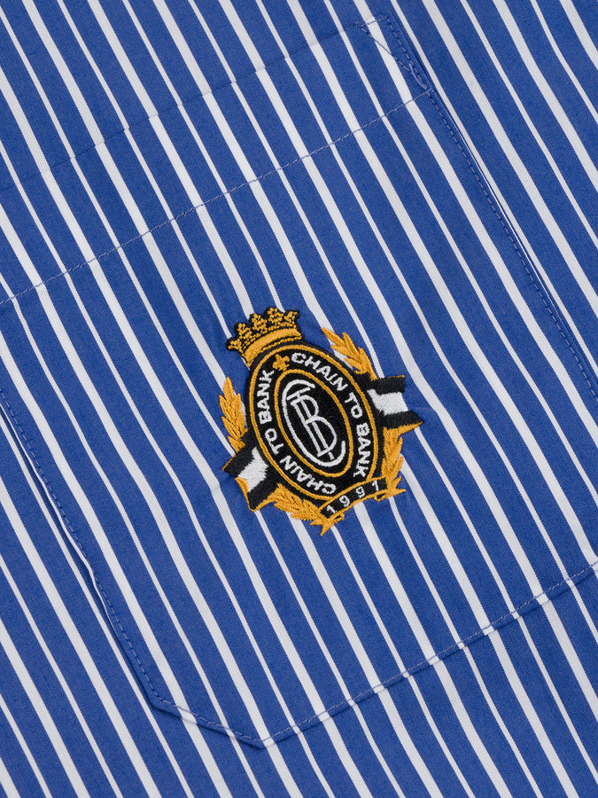 Chain To Bank Prep School L/S Buttondown Shirt Fall 2025 | BLUE STRIPES