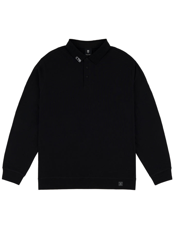 Chain To Bank Solid AF Long Sleeve Polo Fall 2026 | BLACK