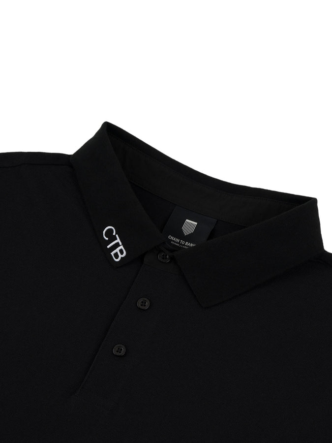 Chain To Bank Solid AF Long Sleeve Polo Fall 2026 | BLACK