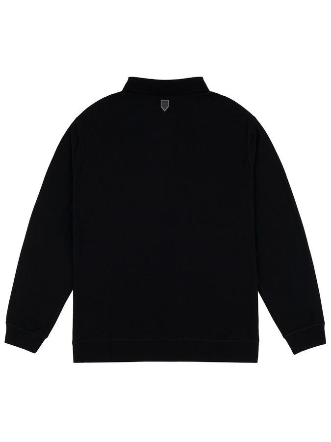 Chain To Bank Solid AF Long Sleeve Polo Fall 2026 | BLACK