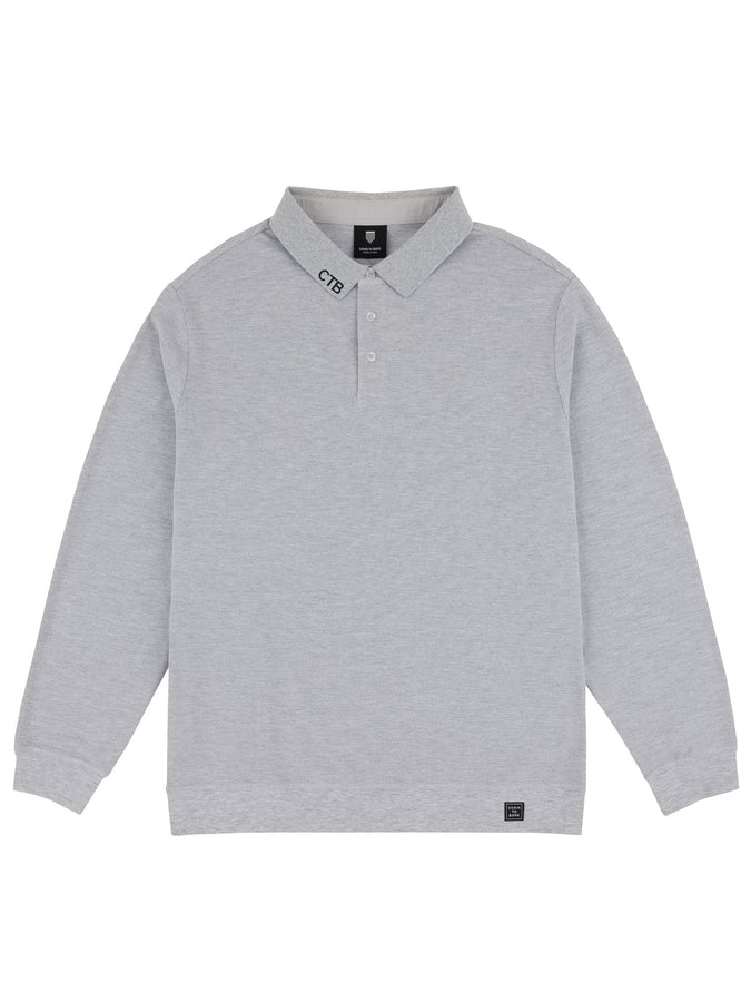 Chain To Bank Solid AF Long Sleeve Polo Fall 2026 | HEATHER GREY