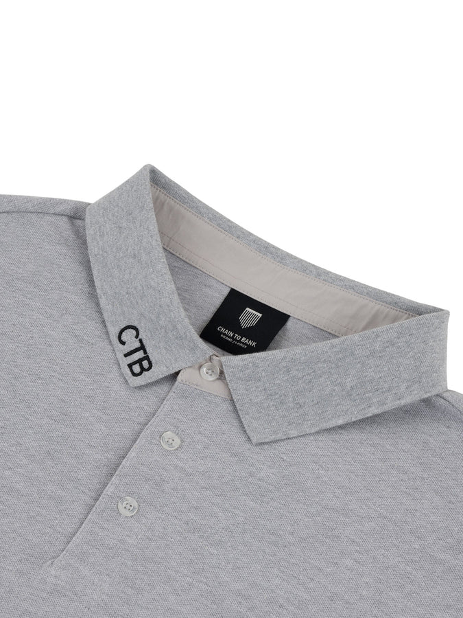 Chain To Bank Solid AF Long Sleeve Polo Fall 2026 | HEATHER GREY