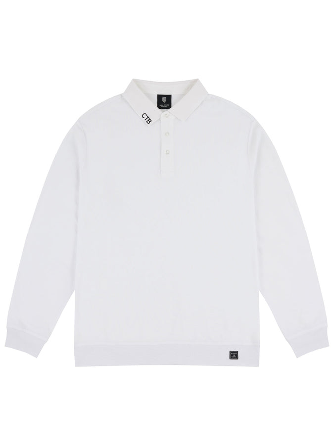 Chain To Bank Solid AF Long Sleeve Polo Fall 2026 | WHITE
