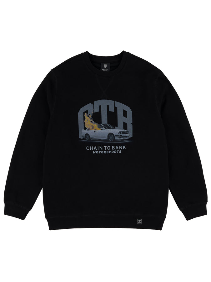 Chain To Bank Beemer Of Fire Crewneck Sweatshirt Holiday 2025 | BLACK