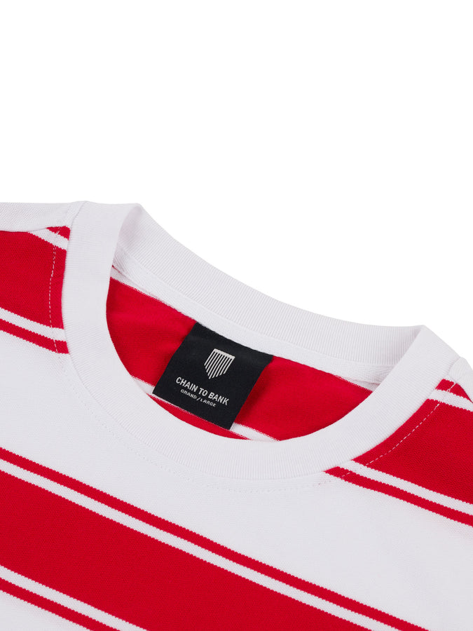 Chain To Bank Strife Stripe Long Sleeve T-Shirt Fall 2025 | RED