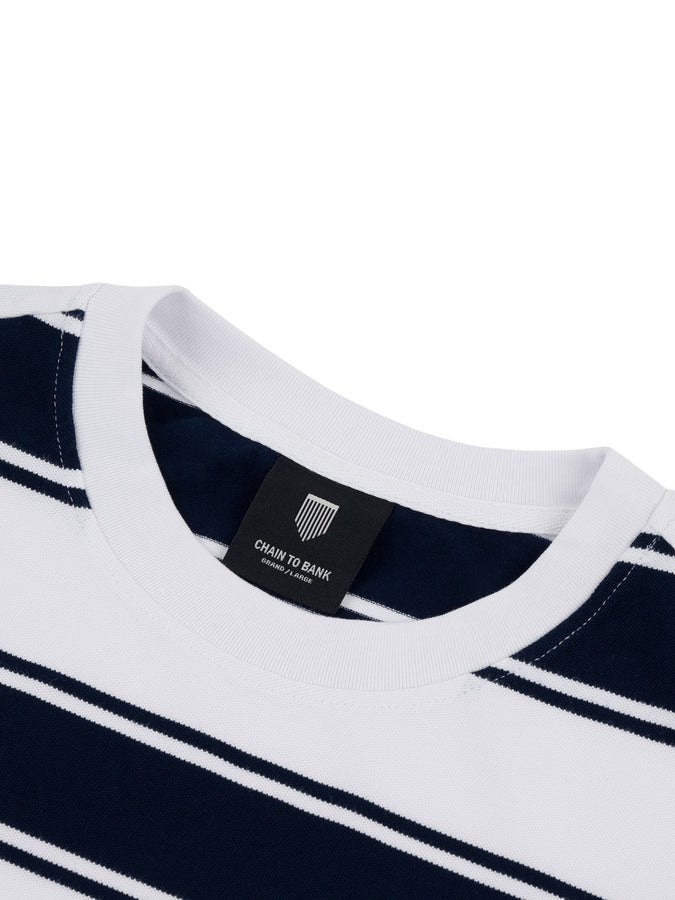 Chain To Bank Strife Stripe Long Sleeve T-Shirt Fall 2026 | NAVY