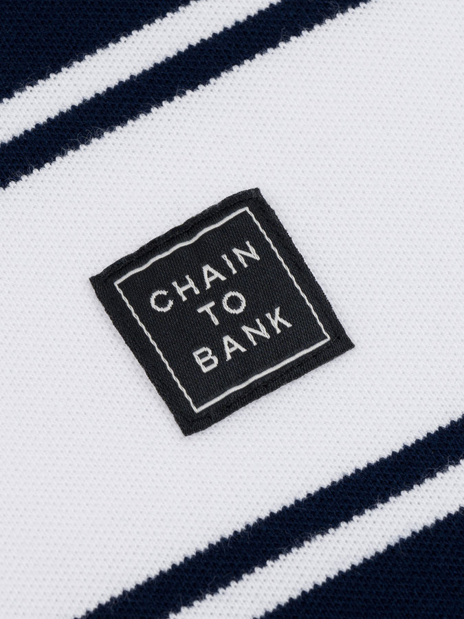 Chain To Bank Strife Stripe Long Sleeve T-Shirt Fall 2026 | NAVY