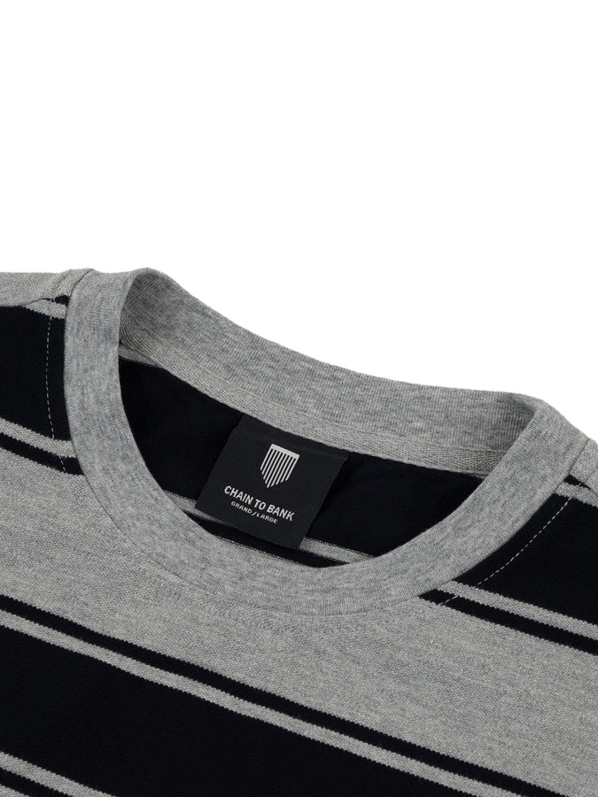 Chain To Bank Strife Stripe Long Sleeve T-Shirt Fall 2025 | BLACK