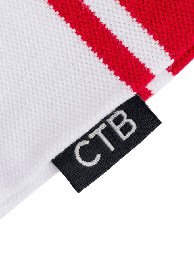 Chain To Bank Strife Stripe Long Sleeve Polo Fall 2025 | RED