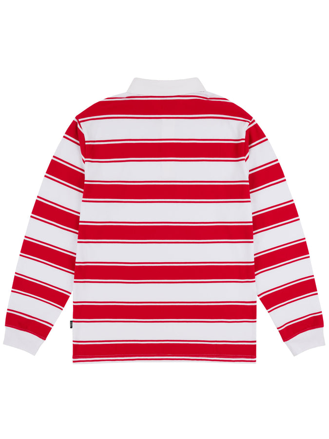 Chain To Bank Strife Stripe Long Sleeve Polo Fall 2025 | RED