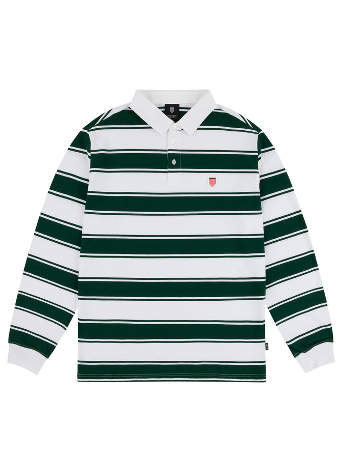 Chain To Bank Strife Stripe Long Sleeve Polo Fall 2025 | GREEN