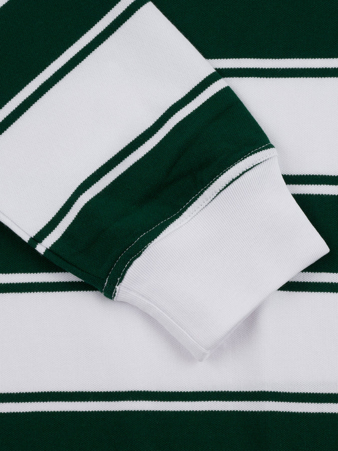 Chain To Bank Strife Stripe Long Sleeve Polo Fall 2025 | GREEN