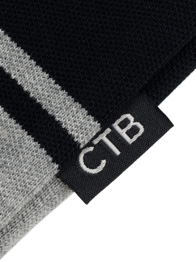 Chain To Bank Strife Stripe Long Sleeve Polo Fall 2025 | BLACK