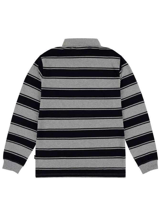 Chain To Bank Strife Stripe Long Sleeve Polo Fall 2025 | BLACK