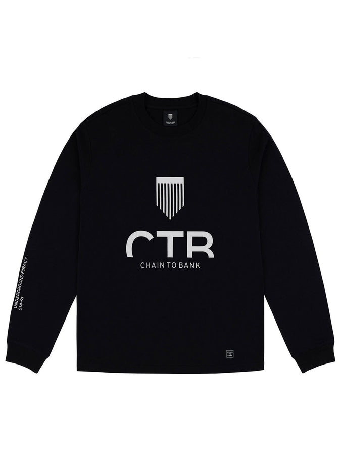 Chain To Bank CTB Shield Long Sleeve T-Shirt Fall 2026 | BLACK