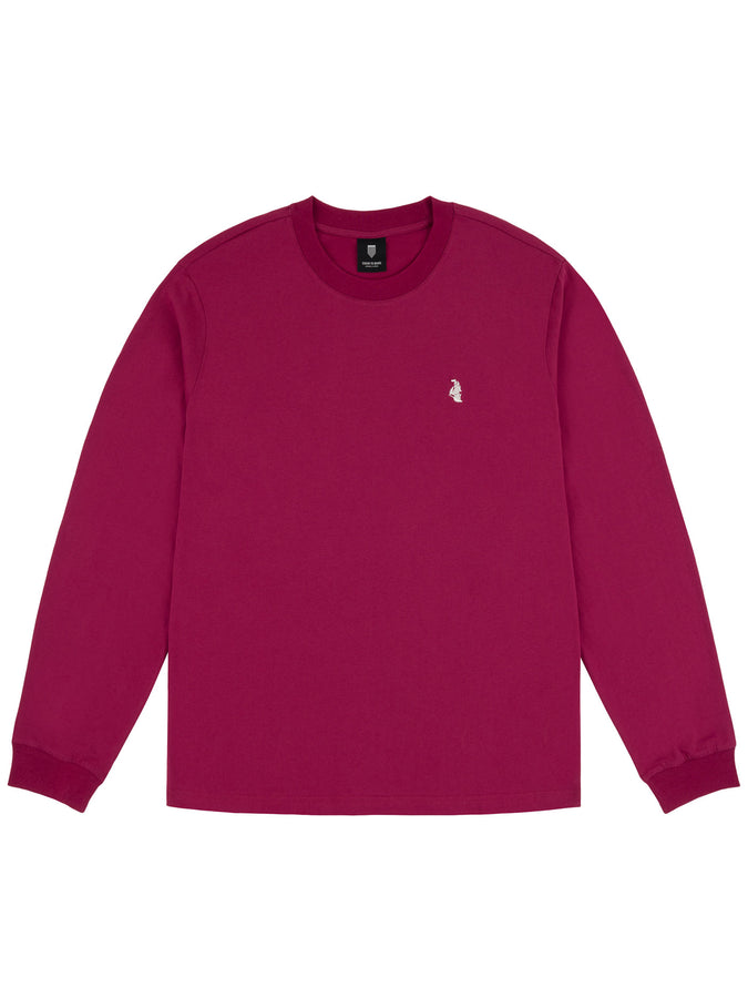 Chain To Bank Classic Staple Long Sleeve T-Shirt Fall 2025 | BURGUNDY