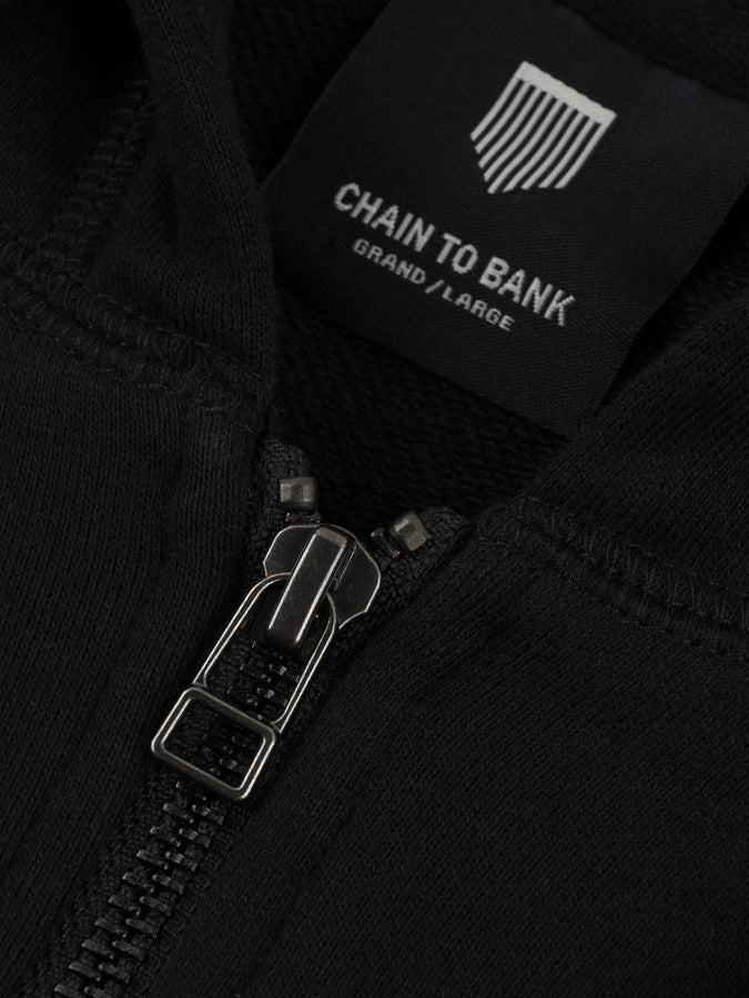 Chain To Bank Classic FT Shield Logo Zip Hoodie Fall 2027  | BLACK