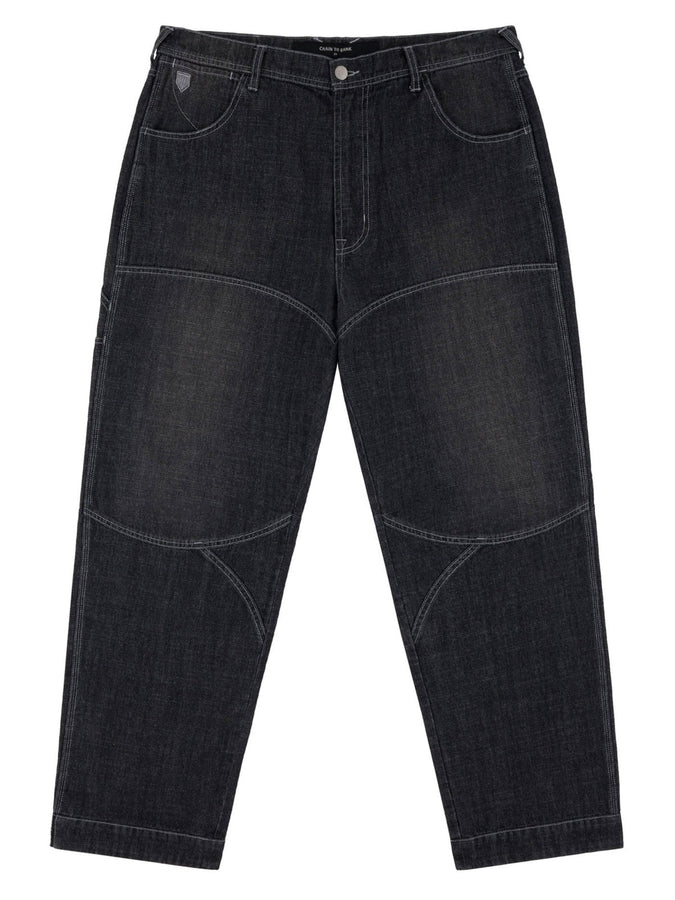 Chain To Bank Oil Fields Articulated Jeans Fall 2026 | BLACK WASH