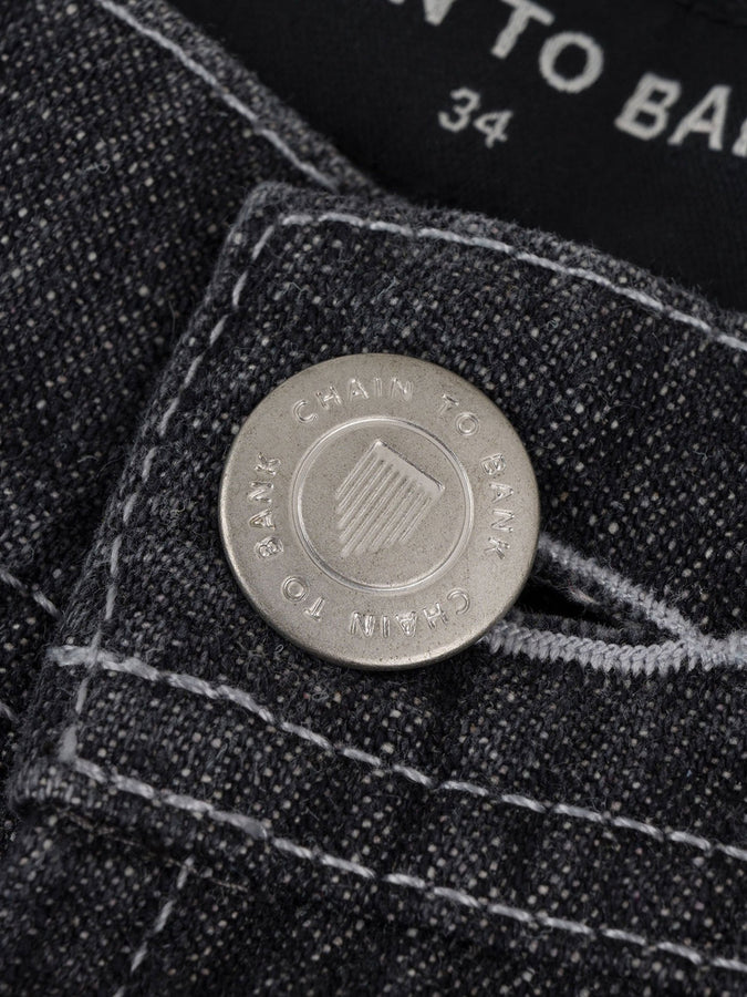 Chain To Bank Oil Fields Articulated Jeans Fall 2026 | BLACK WASH