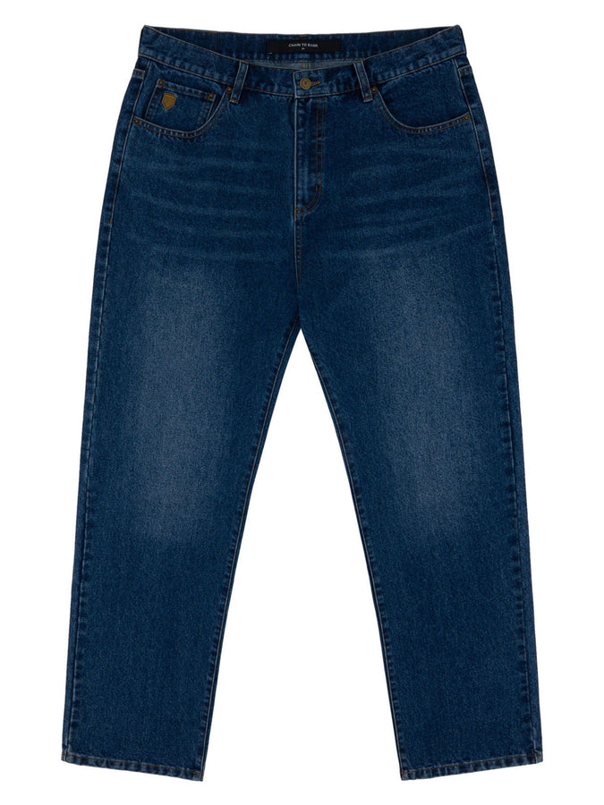 Chain To Bank Thousands Standard Distressed Jeans Fall 2027 | DISTRESSED INDIGO WASH