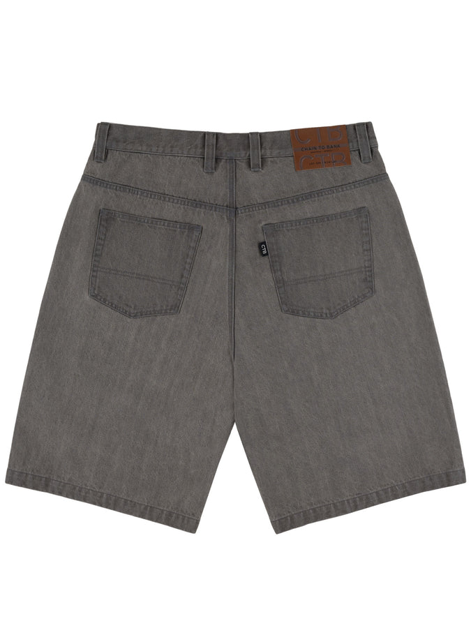 Chain To Bank Millions Baggy Fit Shorts Holiday 2025 | FADED GREY DENIM