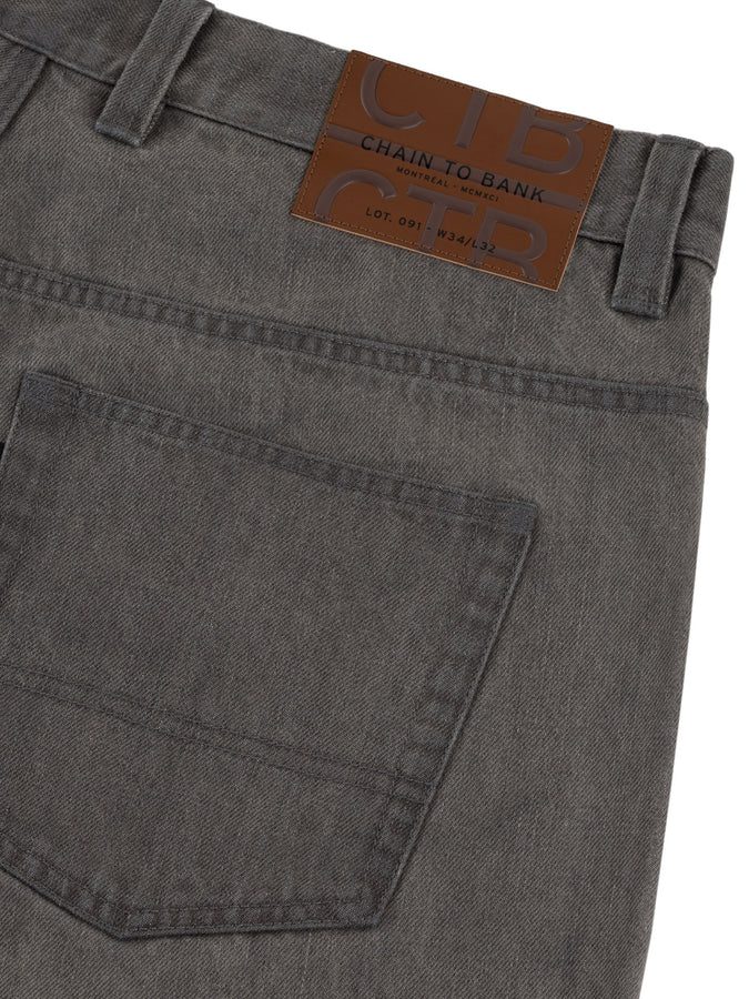 Chain To Bank Millions Baggy Fit Shorts Fall 2026 | FADED GREY DENIM