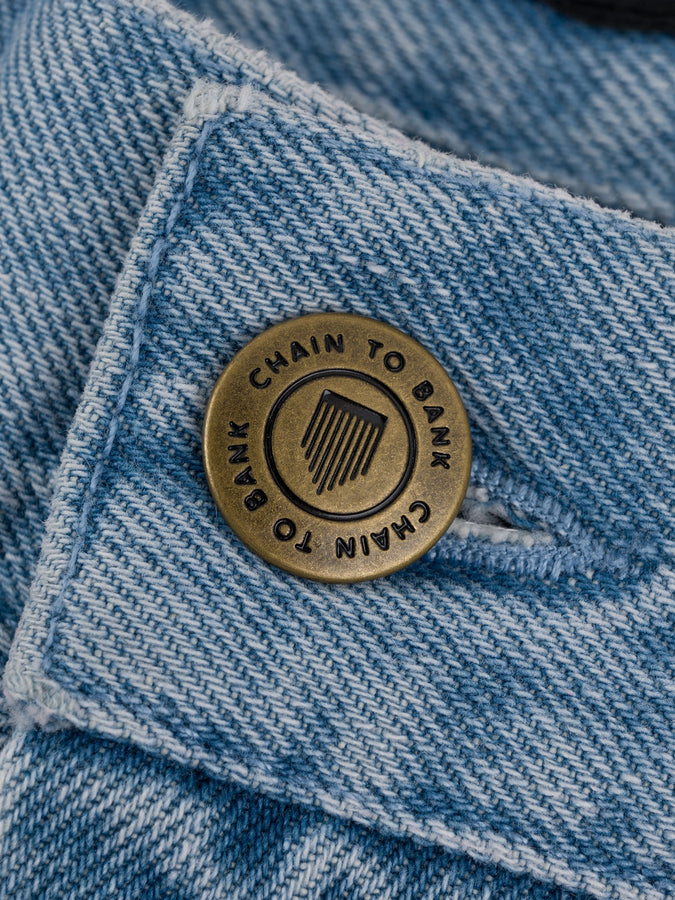 Chain To Bank Millions Baggy Fit Shorts Holiday 2025 | WASHED FADED INDIGO