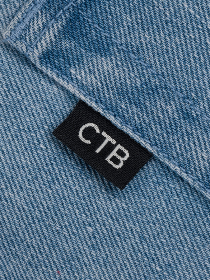 Chain To Bank Millions Baggy Fit Shorts Holiday 2025 | WASHED FADED INDIGO