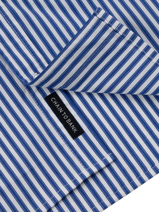 Chain To Bank Freshman Long Sleeve Buttondown Shirt Fall 2027 | NAVY STRIPES