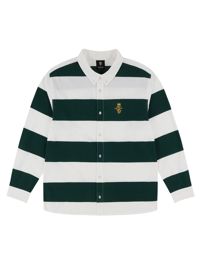 Chain To Bank Four Bars L/S Buttondown Shirt Holiday 2025 | GREEN/WHITE