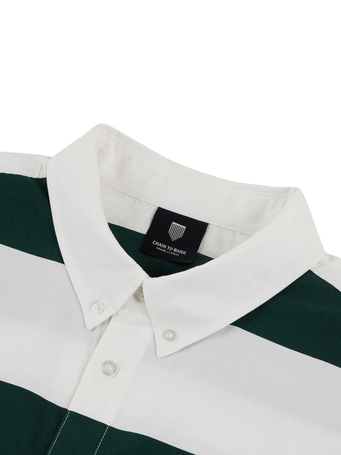 Chain To Bank Four Bars L/S Buttondown Shirt Holiday 2025 | GREEN/WHITE
