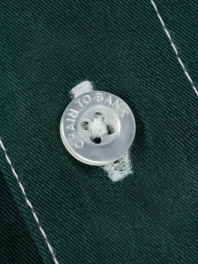 Chain To Bank Four Bars L/S Buttondown Shirt Holiday 2025 | GREEN/WHITE