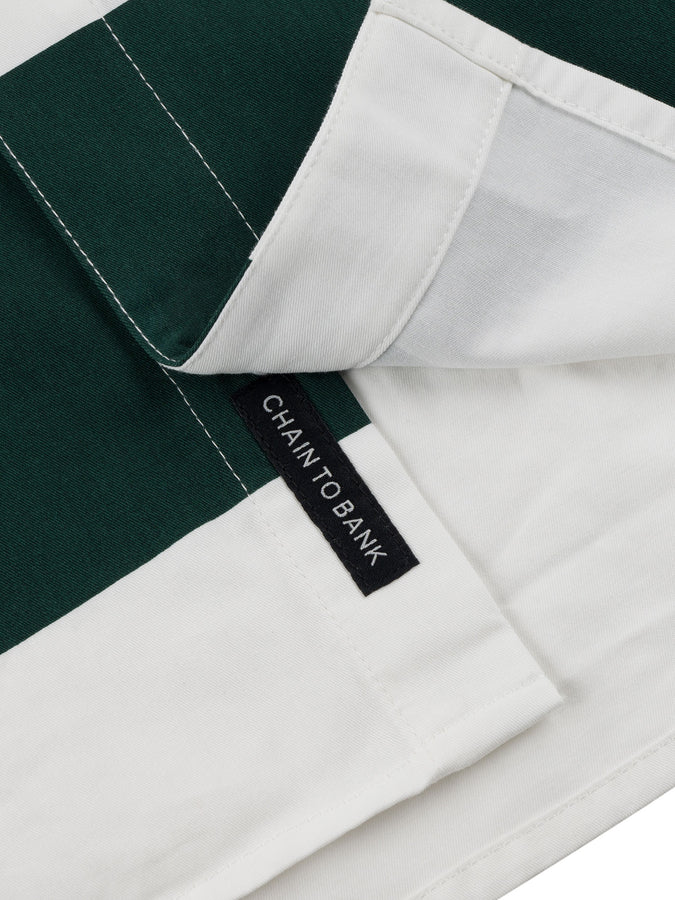 Chain To Bank Four Bars L/S Buttondown Shirt Holiday 2025 | GREEN/WHITE