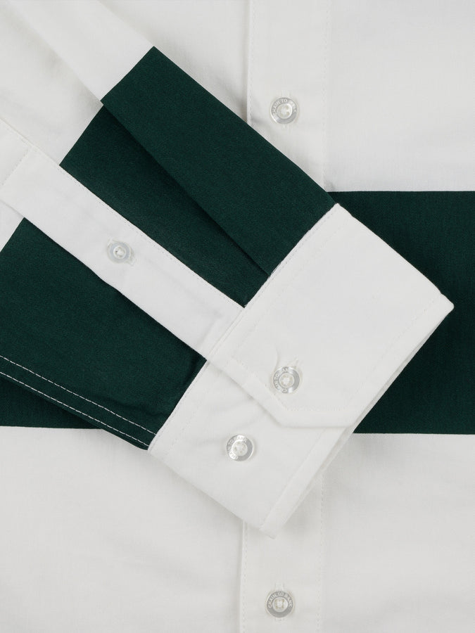 Chain To Bank Four Bars L/S Buttondown Shirt Holiday 2025 | GREEN/WHITE