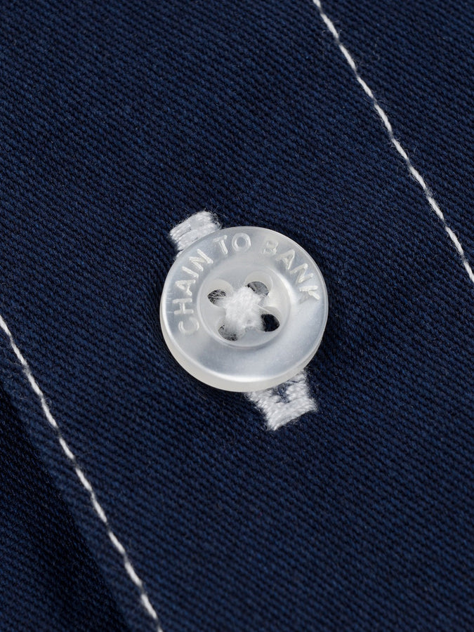 CTB Four Bars Long Sleeve Buttondown Shirt Fall 2026 | NAVY/WHITE