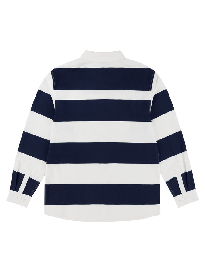 Chain To Bank Four Bars L/S Buttondown Shirt Holiday 2025 | NAVY/WHITE