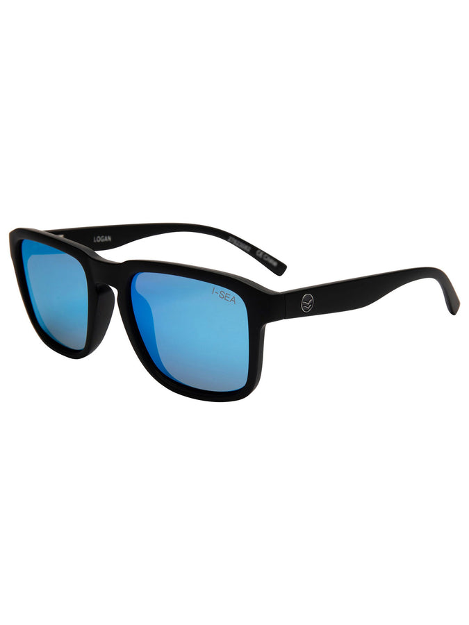 I-Sea Logan Sunglasses | BLACK/T-BLUE MIRROR