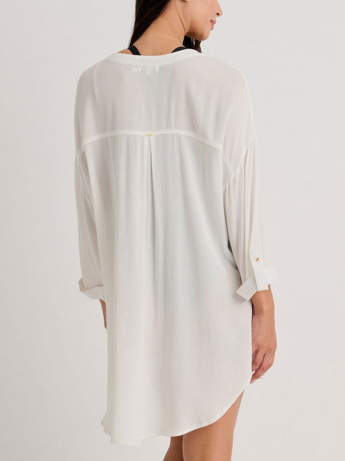 Everyday Sunday Resort Tunic Rolled Up Cover Up Spring 2026 | TRUE WHITE