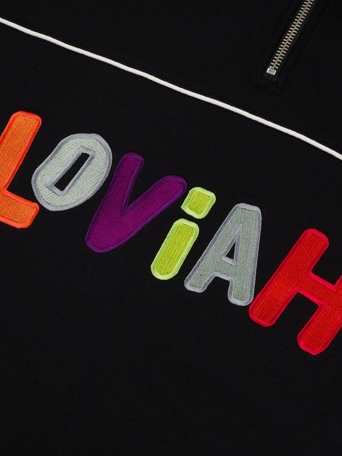 Loviah Mockneck Henley Sweater Fall 2025 | BLACK