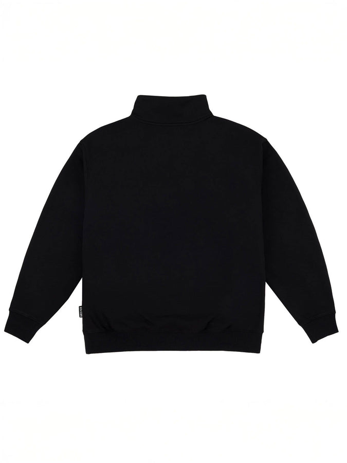 Loviah Mockneck Henley Sweater Fall 2025 | BLACK