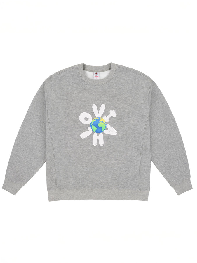 Loviah Planet Puff Crewneck Sweatshirt Fall 2025 | HEATHER GREY