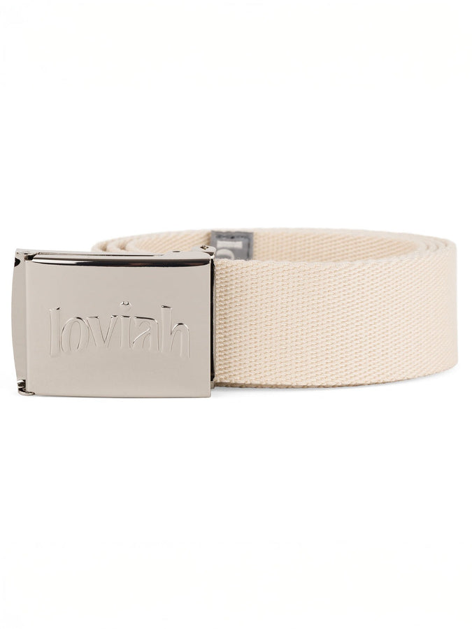 Loviah Chrome Webbing Belt | CREAM