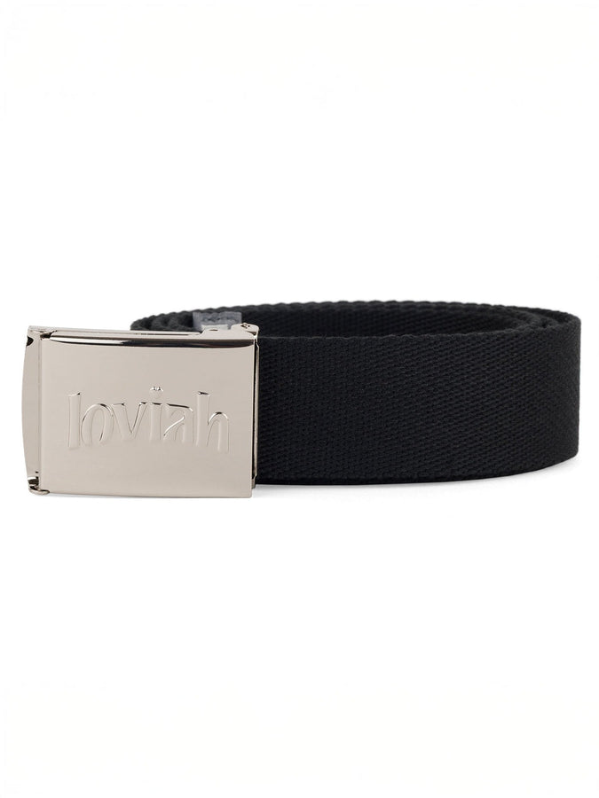 Loviah Chrome Webbing Belt | BLACK