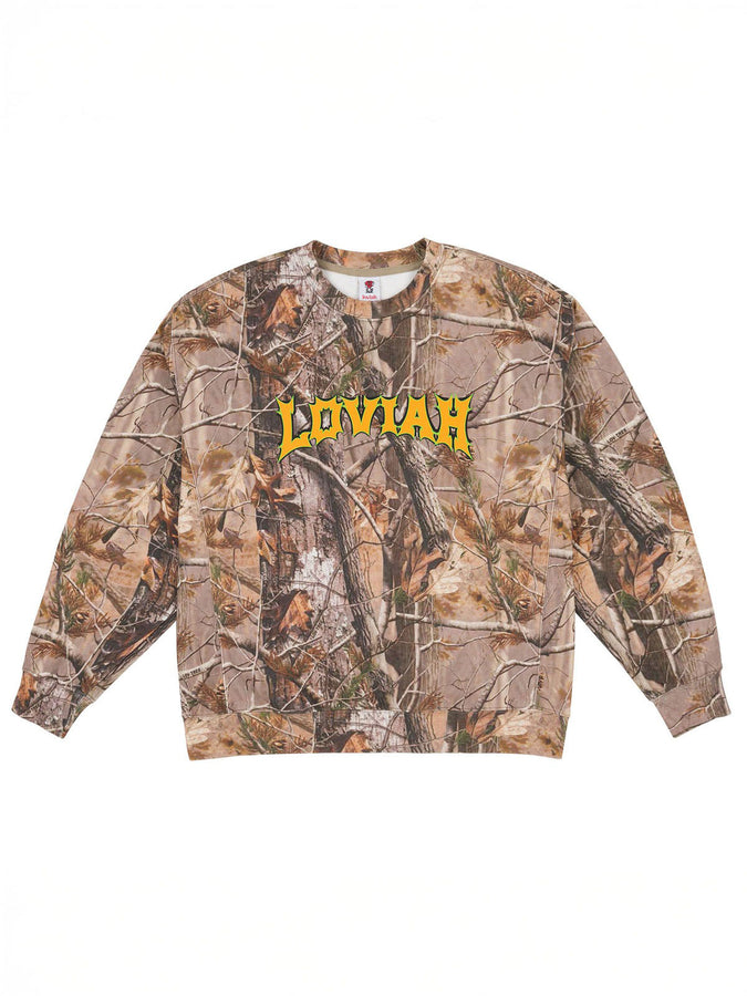 Loviah Spiky Camo Tree Crewneck Sweatshirt Fall 2025 | REAL TREE CAMO